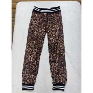 Save the Faith Womens Animal Print Jogger Reversible Pants swim cover Small NWT